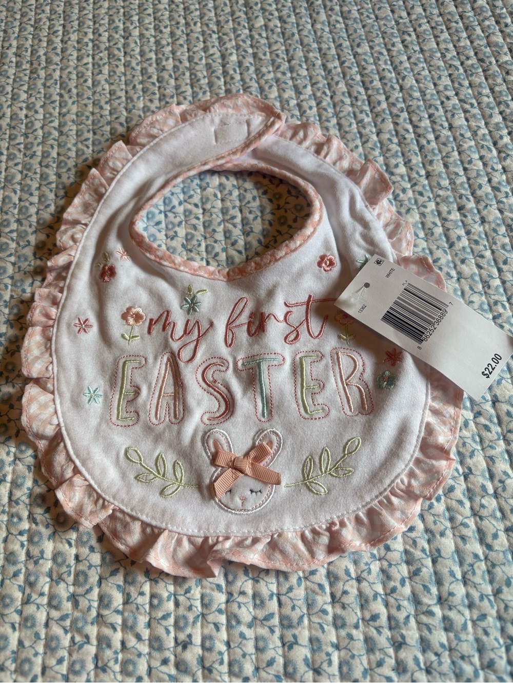 Baby Essentials My First Easter Baby Bib with Bunny NWT